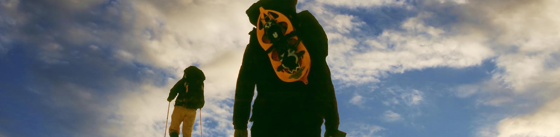 One person following another